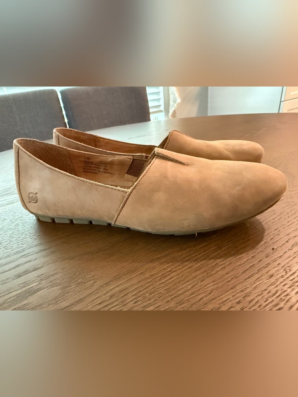 Born Sebra Tan Slip On Shoes Size 9.5